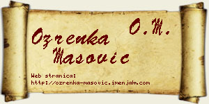 Ozrenka Mašović vizit kartica